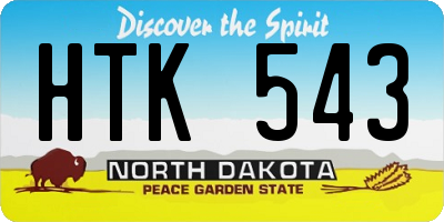ND license plate HTK543