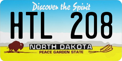 ND license plate HTL208