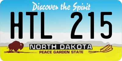 ND license plate HTL215