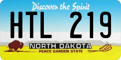ND license plate HTL219