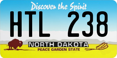 ND license plate HTL238