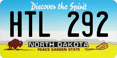 ND license plate HTL292