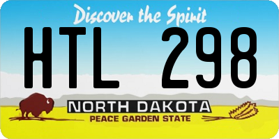 ND license plate HTL298