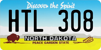 ND license plate HTL308