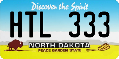 ND license plate HTL333