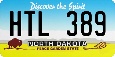 ND license plate HTL389