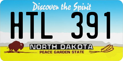 ND license plate HTL391