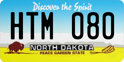 ND license plate HTM080