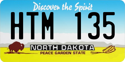 ND license plate HTM135