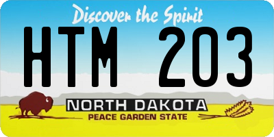 ND license plate HTM203