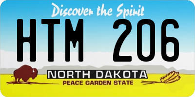 ND license plate HTM206