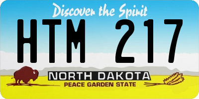 ND license plate HTM217