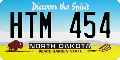 ND license plate HTM454