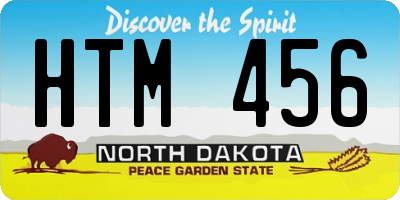 ND license plate HTM456
