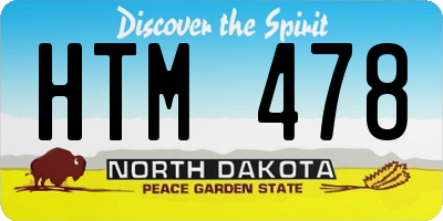 ND license plate HTM478