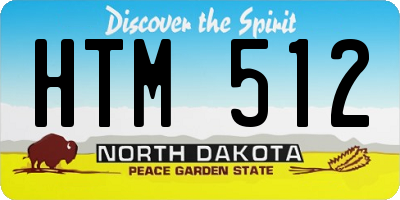 ND license plate HTM512