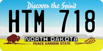 ND license plate HTM718