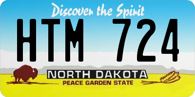 ND license plate HTM724