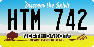 ND license plate HTM742