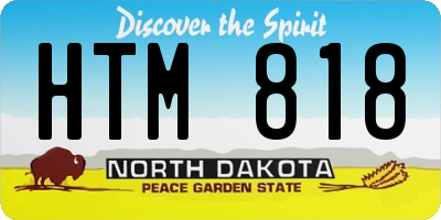 ND license plate HTM818