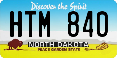 ND license plate HTM840