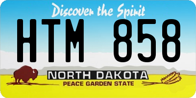 ND license plate HTM858