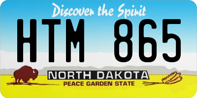 ND license plate HTM865