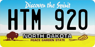 ND license plate HTM920