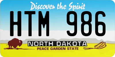 ND license plate HTM986