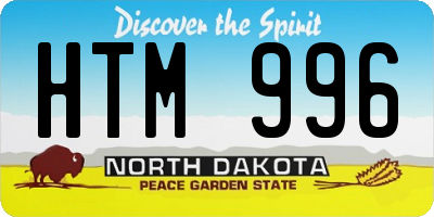 ND license plate HTM996