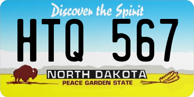 ND license plate HTQ567