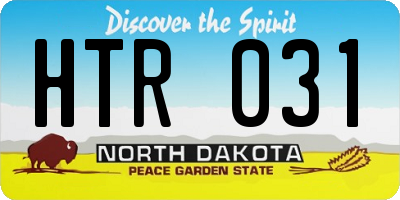 ND license plate HTR031