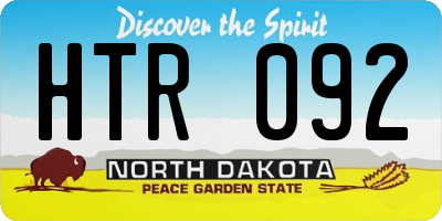 ND license plate HTR092