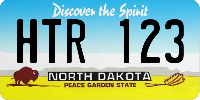 ND license plate HTR123