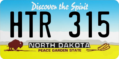 ND license plate HTR315