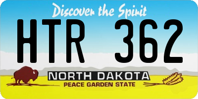 ND license plate HTR362