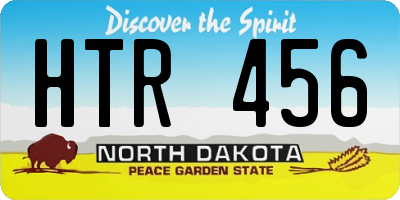 ND license plate HTR456