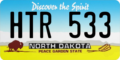ND license plate HTR533
