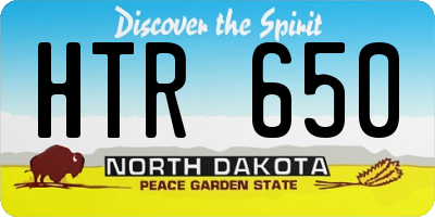 ND license plate HTR650