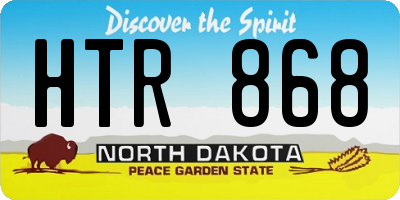 ND license plate HTR868