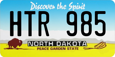 ND license plate HTR985