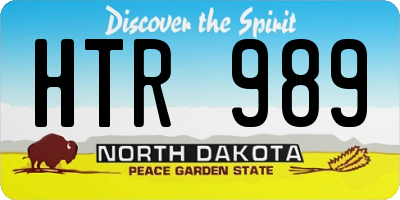 ND license plate HTR989