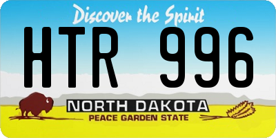 ND license plate HTR996