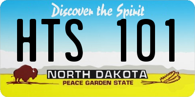 ND license plate HTS101