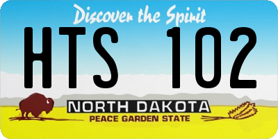 ND license plate HTS102