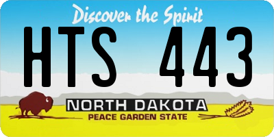 ND license plate HTS443
