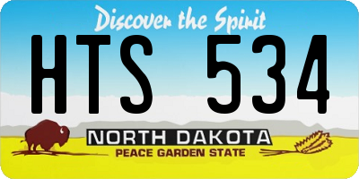 ND license plate HTS534