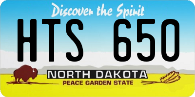 ND license plate HTS650