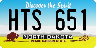 ND license plate HTS651