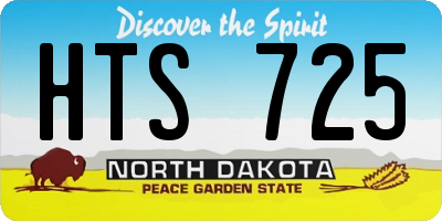ND license plate HTS725
